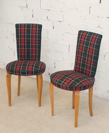 Vintage Chairs Chair 30s, Red Tartan Dining Chairs Next
