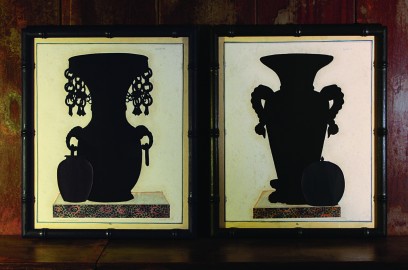 Gravures Silhouettes de Vases Japonais