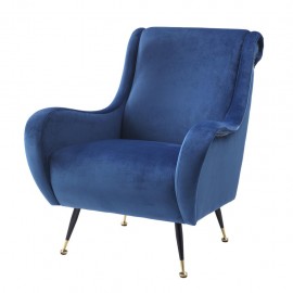 Lounge Chair Raffles, Deep Turquoise velvet