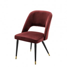 Dining Chair Cipria, Red Bordeaux Velvet