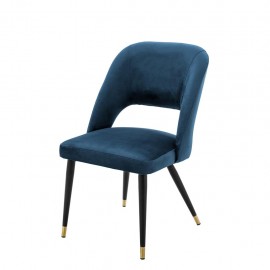 Dining Chair Cipria, Blue Velvet