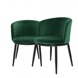 Dining Chair Balmore, Green Velvet set of 2