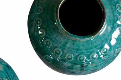  Hand painted glazed ceramic vase