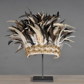 New Guinea Headdress - Shells and Black Feathers