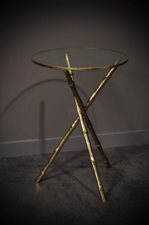 Round 60's Antic Brass Side Table