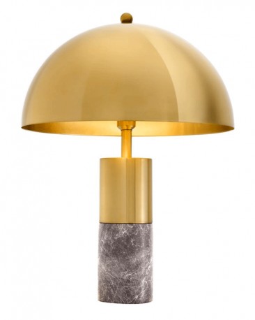 Table Lamp In Polished Gold Brass With, Marble Gold Table Lamp