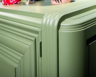 Vintage sideboard from the 40s mat green finish