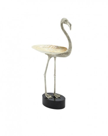Coupe Flamingo Argent et Nacre H56 cm