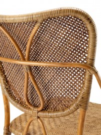 Rattan Chair Flore Ivory and Burgundy