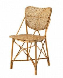 Rattan Chair Flore Ivory and Burgundy