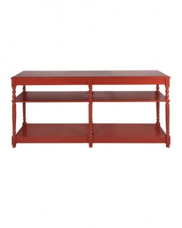 Drapery Console Lacquered Red
