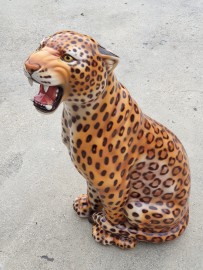 Statue in Ceramic Leopard H95cm