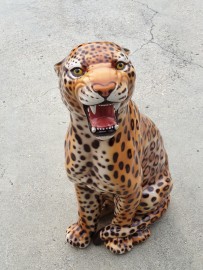Statue in Ceramic Leopard H83cm