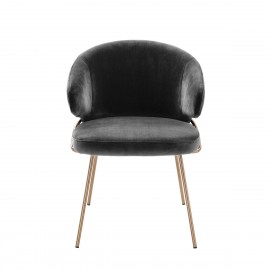 Dining Chair Bustier, Grey Velvet