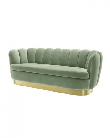 Green Water Velvet Sofa Glossy 50s Style