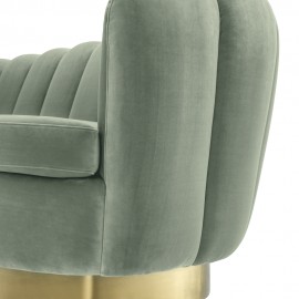 Green Water Velvet Sofa Glossy 50s Style
