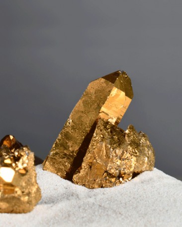 Quartz Geode Cases - Gold - Set of 2