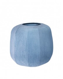 Vase Silk Bleu en verre soufflé main- H32cm
