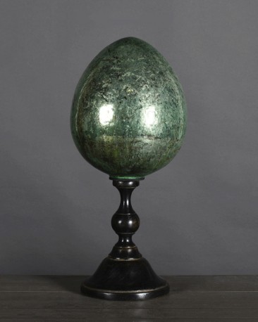 Oeuf en Céramique Craquelée Verte Style 19éme - H 45 cm