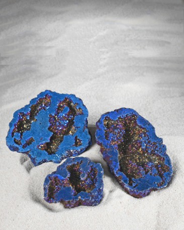 2 Boxes of Blue Quartz Geodes