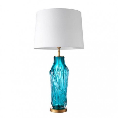 Table Lamp Hand Made Turquoise Glass