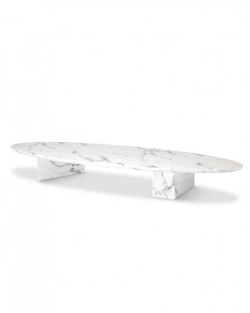 Oval White Marble Coffee Table Athenes