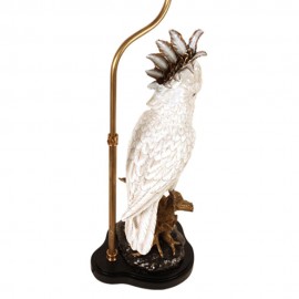 Withe Cockatoo Table Lamp Black shade