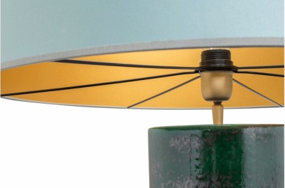 Earthenware Green Table Lamp Meryl H113cm