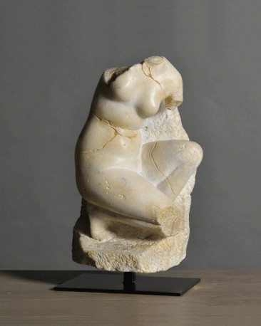 Fragment Visage d'Apollon sur Socle - H 65 cm