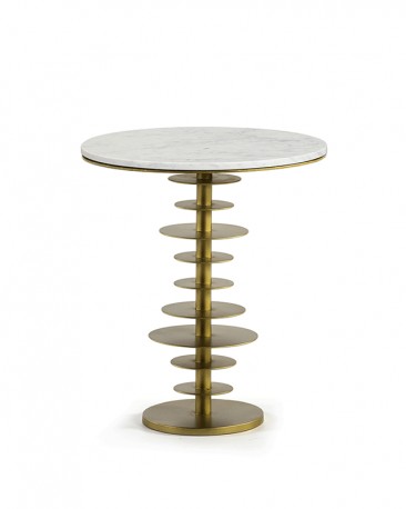 Pedestal Table Piston Carrare Marble
