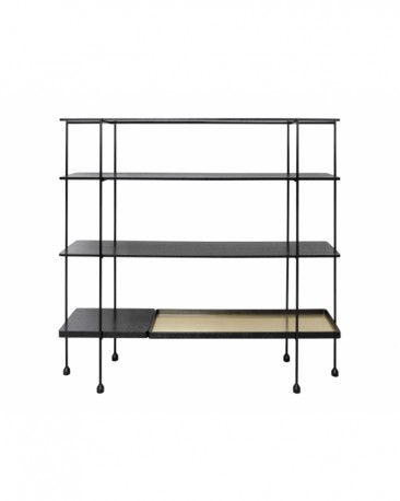 Modular Black and Metal Shelves Connor H160 cm