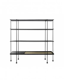Modular Black and Metal Shelves Connor H160 cm