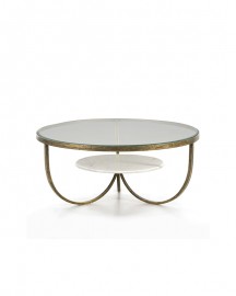 Round Coffee Table Joy - Metal, Glass & Marble