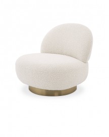 Swivel Chair Curves, Cream Loop Fabric