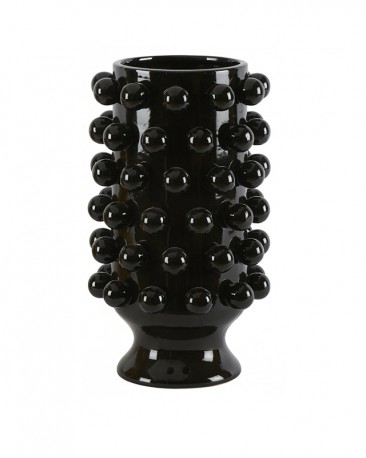 Vase Grappes Céramique Noire H40cm
