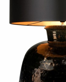 Lampe Noire Céramique Emaillée H110 cm