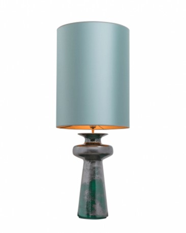 Enamelled Ceramic, Azure Art Glass Table Lamps