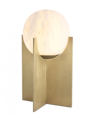 Lampe de table Rise - Albâtre et Laiton  H41cm