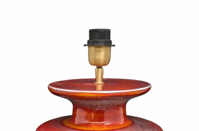 Lampe Céramique Emaillée Orange H117cm