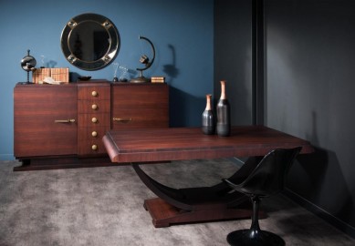 Antic Art Deco Mahogany Table - Mat Finish