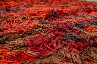 Hand-woven rug red ocher 300x400 cm