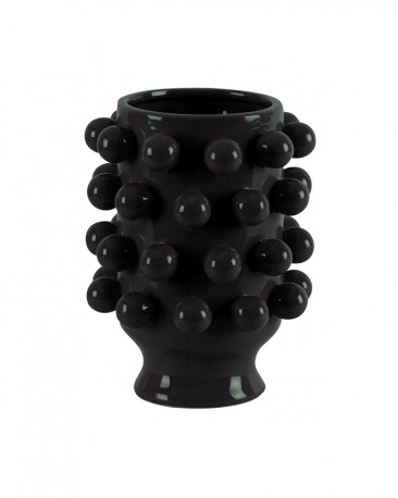 Vase Grappes Céramique Noire H40cm