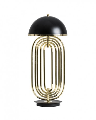 rivier noorden Op grote schaal Art Deco table lamp Brando in gold metal and black shade in the Art Deco  style,