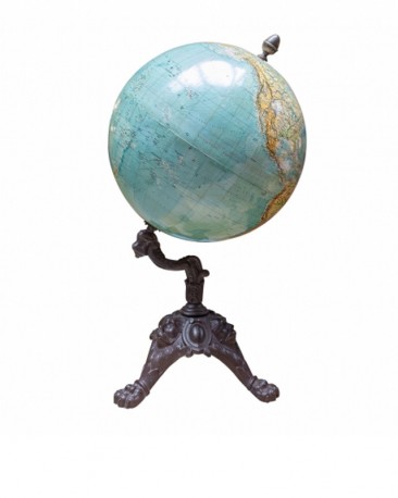 Pink Earth Globe On Cross Stand, 12 inches