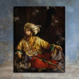The Emir, Orientalist Canvas - Jozsef Borsos