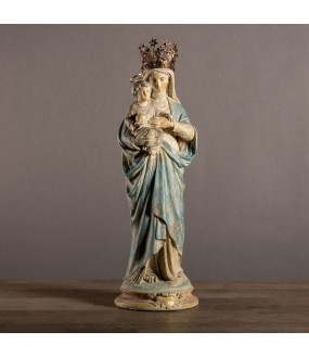 Faithful reissue of a statue of the Virgin Mary with the child, 19th Century