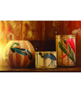 Glass Decoupage, Hand-decorated glassware