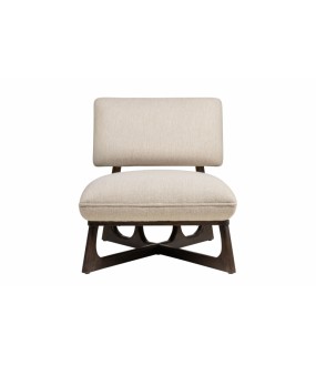 The Capone lounge chair, structure entirely made of coffee-colored Mindi wood