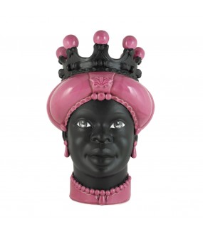 Ceramic vase in the shape of a Moor's head, matte finish, Sicily - Italy