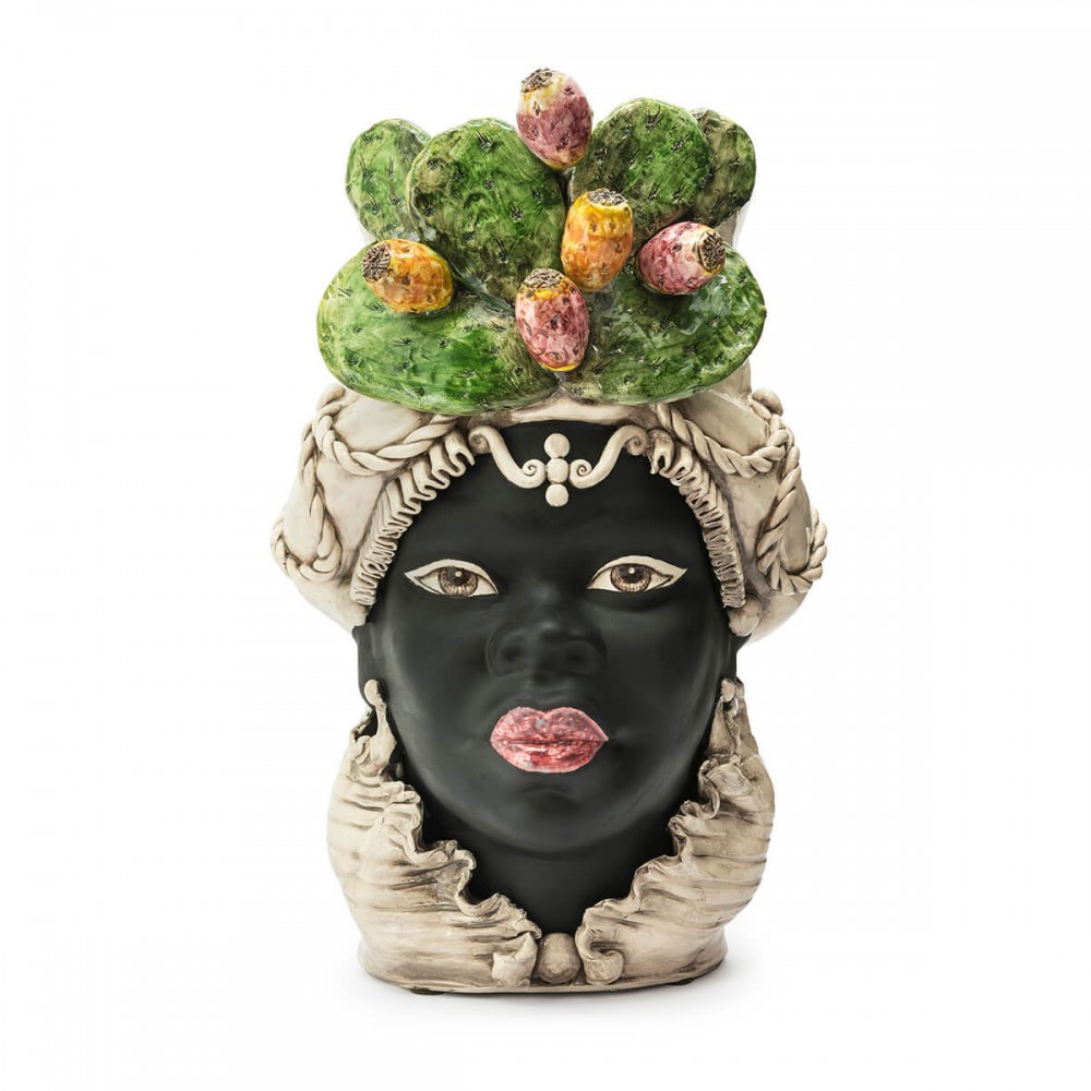 Vase en Céramique, Femme Maure - Figues de Barbarie